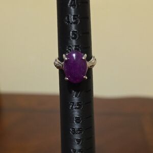 Elegant Purple Stone Silver Ring